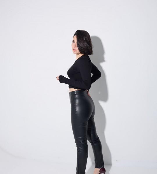 Лосини Flexi Leather Чорні | Showroom By Nona — зображення 3