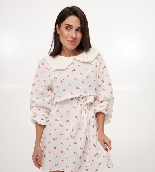 Сукня Fleur Collar Mini Milk Blossom Pink | Showroom By Nona — зображення 2