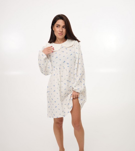 Сукня Fleur Collar Mini Milk Blossom Blue | Showroom By Nona — зображення 4 Сукня Fleur Collar Mini Milk Blossom Blue | Showroom By Nona — зображення 4