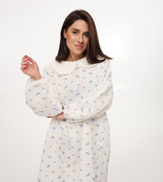 Сукня Fleur Collar Mini Milk Blossom Blue | Showroom By Nona — зображення 3 Сукня Fleur Collar Mini Milk Blossom Blue | Showroom By Nona — зображення 3