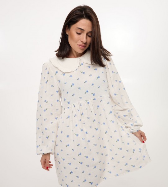 Сукня Fleur Collar Mini Milk Blossom Blue | Showroom By Nona — зображення 2 Сукня Fleur Collar Mini Milk Blossom Blue | Showroom By Nona — зображення 2