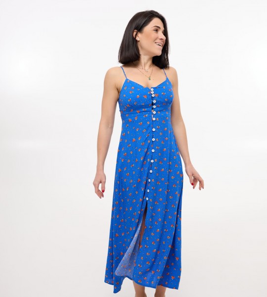 Сукня Daisy Button Midi Синя