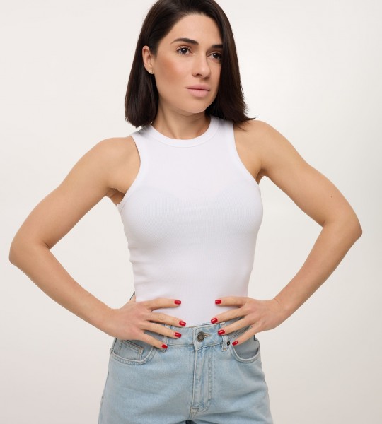 Майка Rib Seamless Highneck Біла