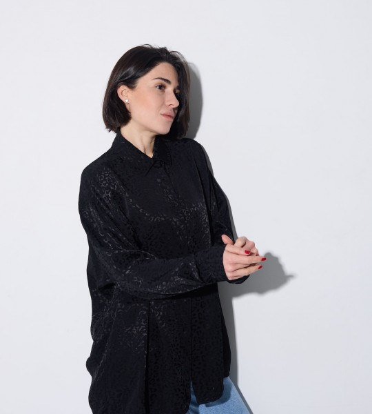 Сорочка Leopard Shine Чорна | Showroom By Nona — зображення 4