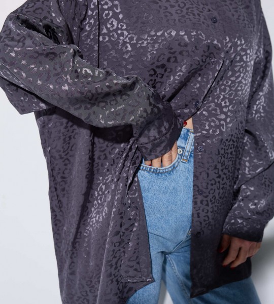 Сорочка Leopard Shine Графіт | Showroom By Nona — зображення 4 Сорочка Leopard Shine Графіт | Showroom By Nona — зображення 4