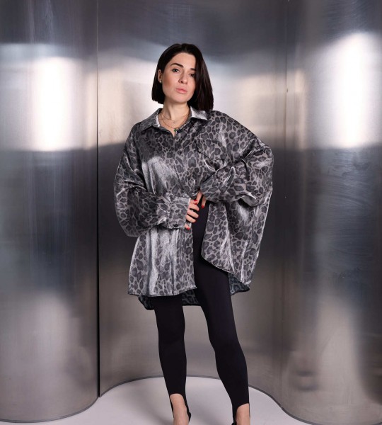 Сорочка Wild Shine Сірий Лео | Showroom By Nona — зображення 4