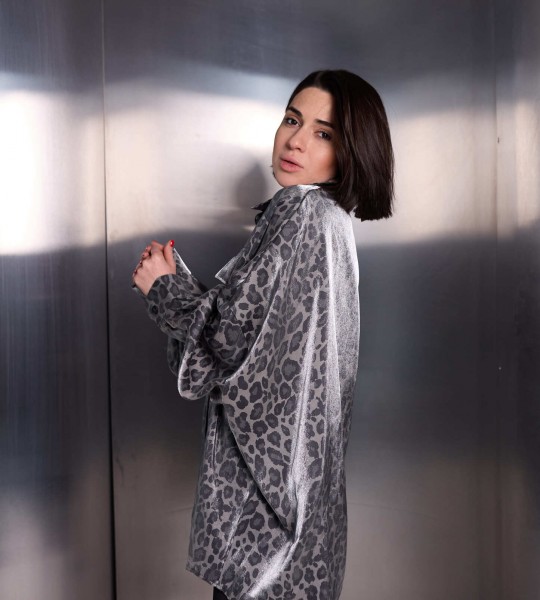 Сорочка Wild Shine Сірий Лео | Showroom By Nona — зображення 8