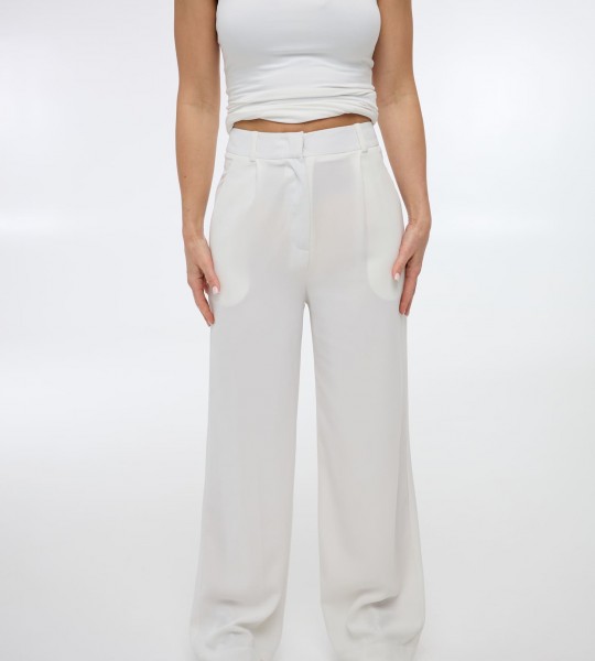 Брюки Tailor Line Молочні | Showroom By Nona — зображення 4 Брюки Tailor Line Молочні | Showroom By Nona — зображення 4