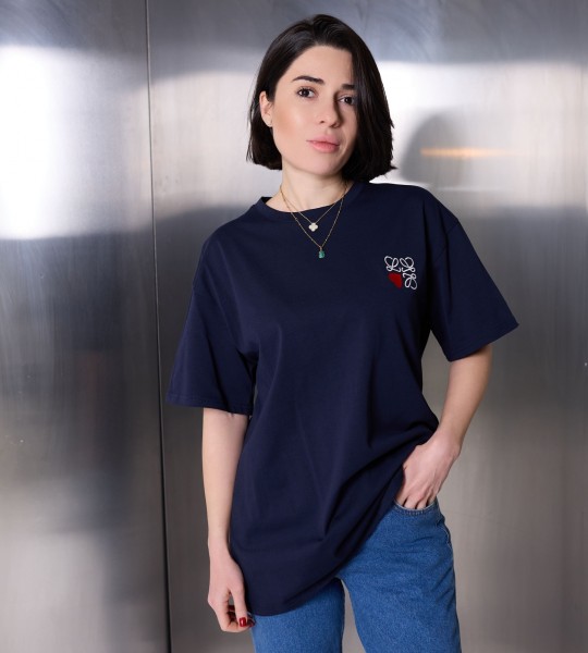 Футболка Heart Twist Синя | Showroom By Nona — зображення 2