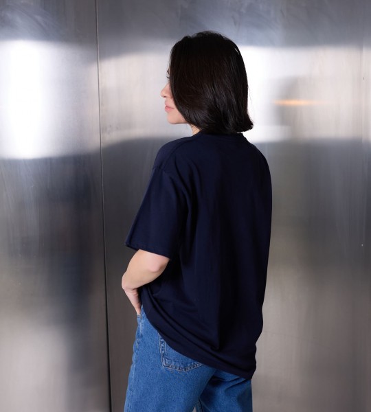 Футболка Heart Twist Синя | Showroom By Nona — зображення 3