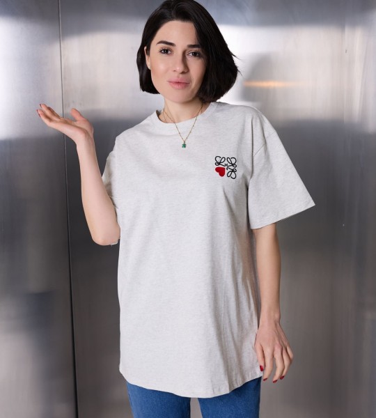 Футболка Heart Twist Сірий Меланж | Showroom By Nona — зображення 3