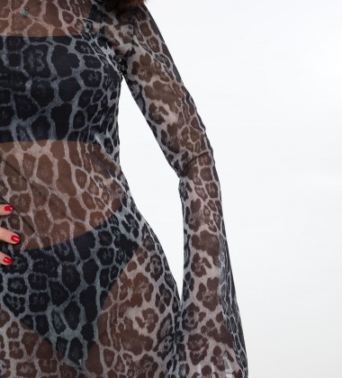 Сукня Wild Mesh Сірий Лео | Showroom By Nona — зображення 2