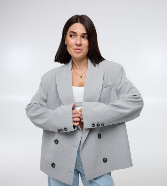 Блейзер Wide Classic Сірий | Showroom By Nona — зображення 3