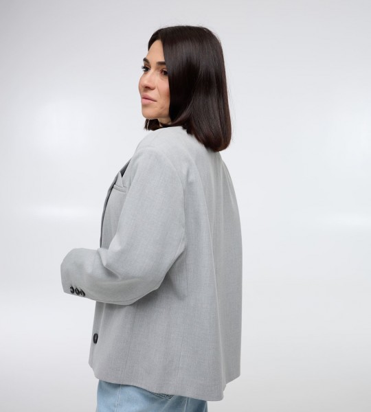 Блейзер Wide Classic Сірий | Showroom By Nona — зображення 4