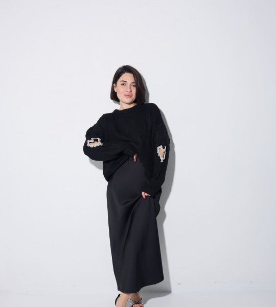 Спідниця Gloss Charm Чорна  | Showroom By Nona — зображення 4