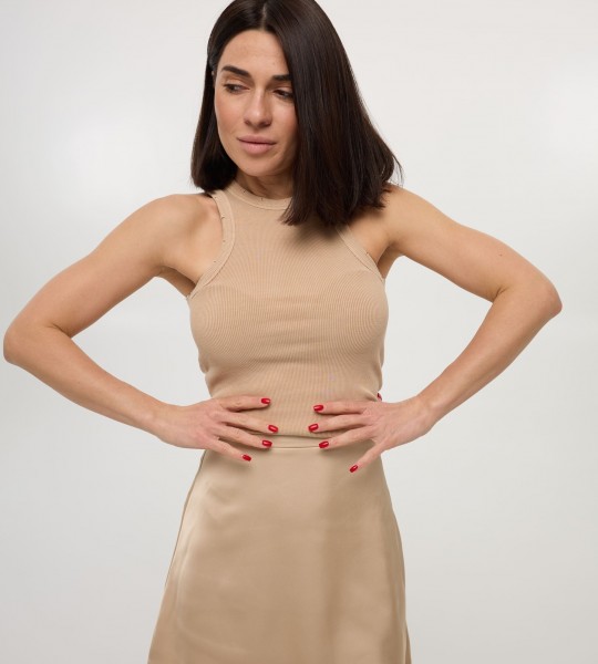 Спідниця міні Silky Charm Беж | Showroom By Nona — зображення 3