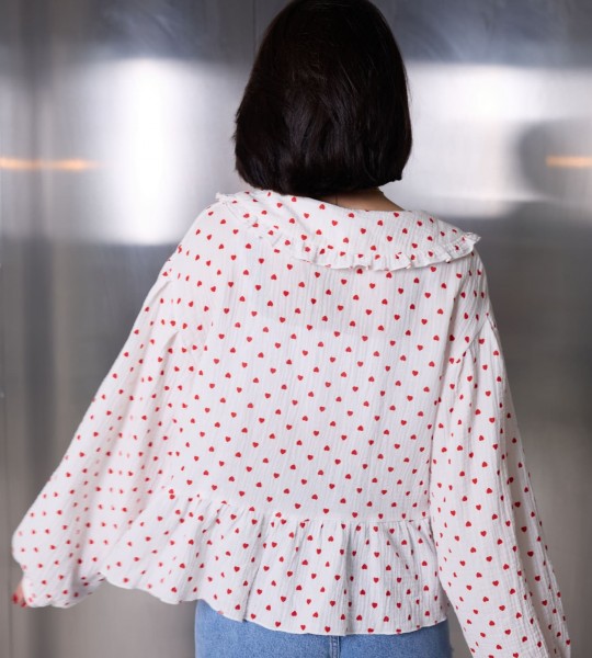 Сорочка Hearts Shirt Біла  | Showroom By Nona — зображення 4