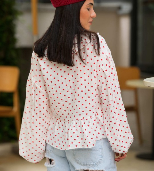 Сорочка Hearts Shirt Біла  | Showroom By Nona — зображення 2