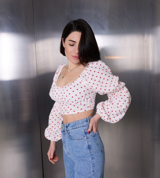 Блуза Heart Whisper Біла | Showroom By Nona — зображення 2 Блуза Heart Whisper Біла | Showroom By Nona — зображення 2