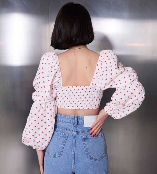 Блуза Heart Whisper Біла | Showroom By Nona — зображення 3 Блуза Heart Whisper Біла | Showroom By Nona — зображення 3