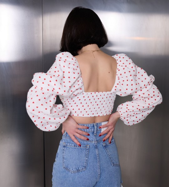 Блуза Heart Whisper Біла | Showroom By Nona — зображення 4 Блуза Heart Whisper Біла | Showroom By Nona — зображення 4