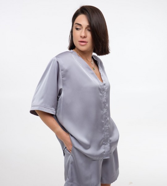 Костюм Silk Flow Сірий | Showroom By Nona — зображення 3