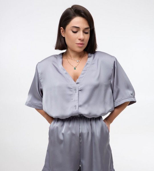 Костюм Silk Flow Сірий | Showroom By Nona — зображення 4