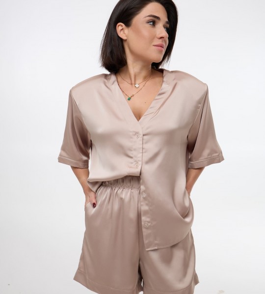 Костюм Silk Flow Бежевий | Showroom By Nona — зображення 3