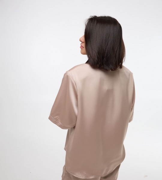 Костюм Silk Flow Бежевий | Showroom By Nona — зображення 5