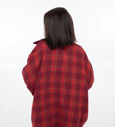 Сорочка Flannel Flow Бордо у клітинку | Showroom By Nona — зображення 4