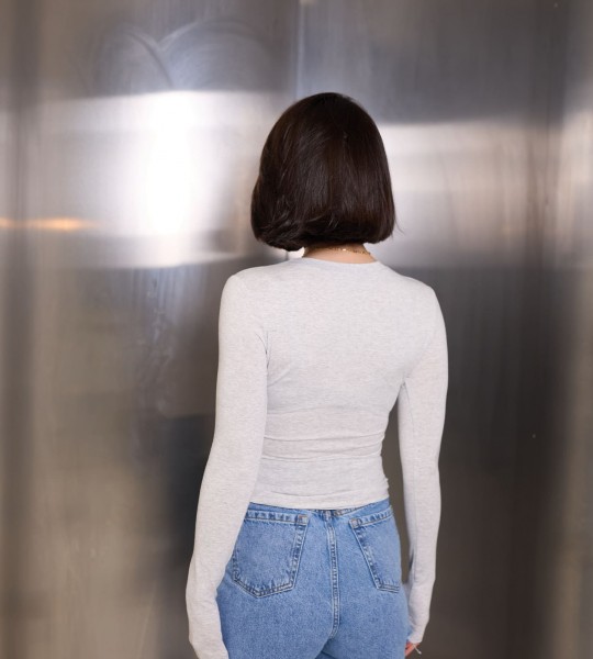 Лонгслів Silhouette Soft Сірий Меланж   | Showroom By Nona — зображення 3