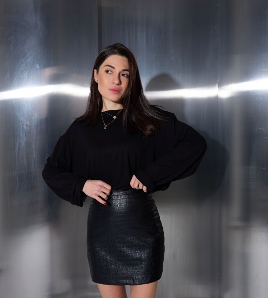 Спідниця Embossed Croco Чорна | Showroom By Nona — зображення 4 Спідниця Embossed Croco Чорна | Showroom By Nona — зображення 4