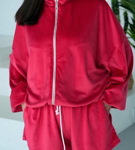 Бомбер Velour Cloud Червоний