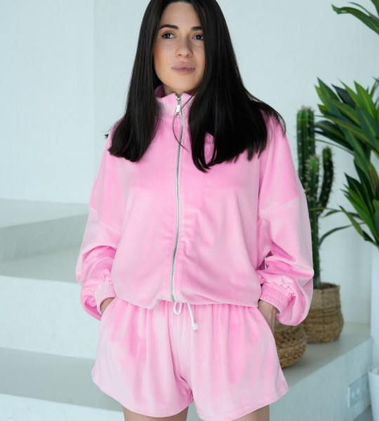 Бомбер Velour Cloud Рожевий