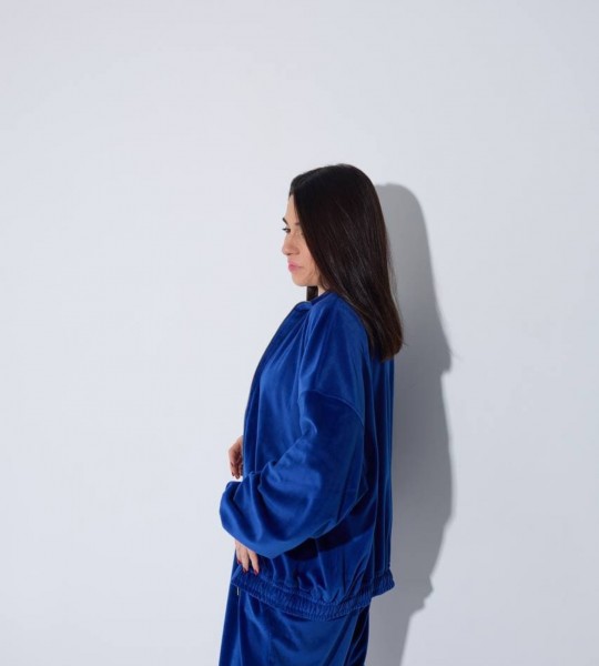 Костюм велюр з резинкою Soft Elegance Синій | Showroom By Nona — зображення 2