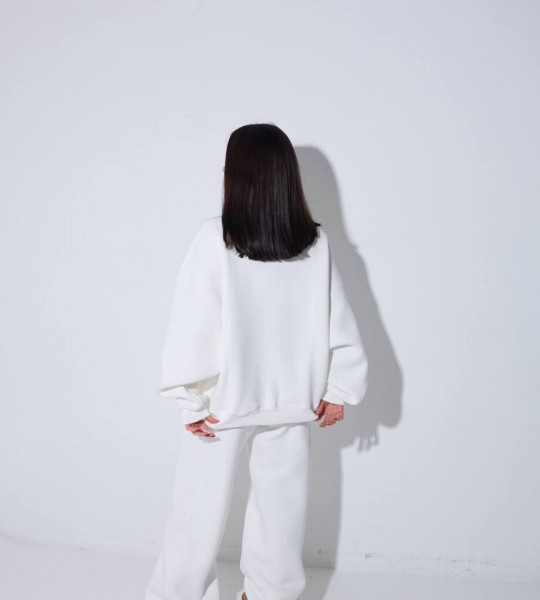 Костюм на флісі Deep Heat Set  Білий | Showroom By Nona — зображення 4