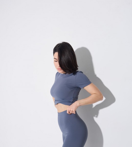 Лосини Essential Штріпка Maxi Сірі | Showroom By Nona — зображення 2