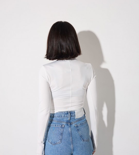 Лонгслів Dynamic Fit Білий | Showroom By Nona — зображення 2