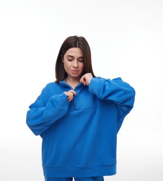 Світшот Dynamic Zip Синій | Showroom By Nona — зображення 4