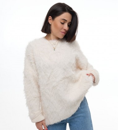 Светр Fluffy Cozy Knit Молочний