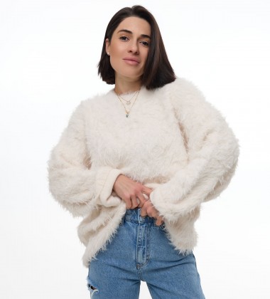 Светр Fluffy Cozy Knit Молочний