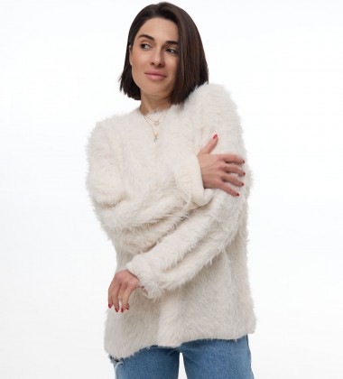 Светр Fluffy Cozy Knit Молочний