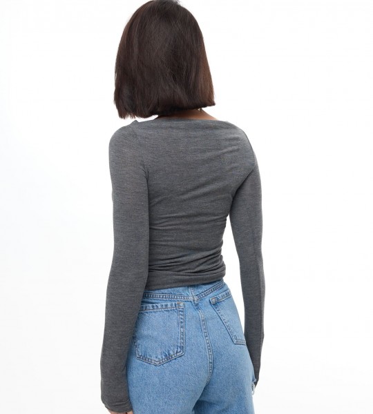 Лонгслів Grace Soft Графіт | Showroom By Nona — зображення 3