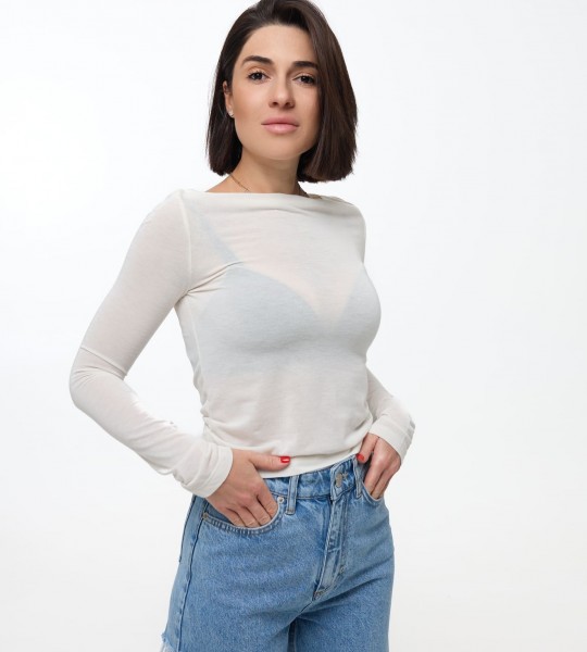 Лонгслів Grace Soft Молочний | Showroom By Nona — зображення 2