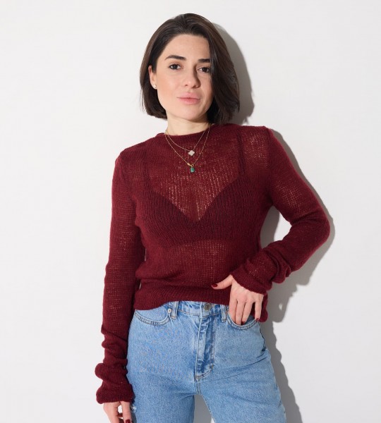 Лонгслів Sheer Wine Knit 