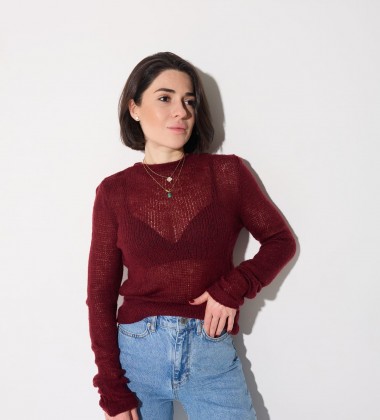 Лонгслів Sheer Wine Knit 