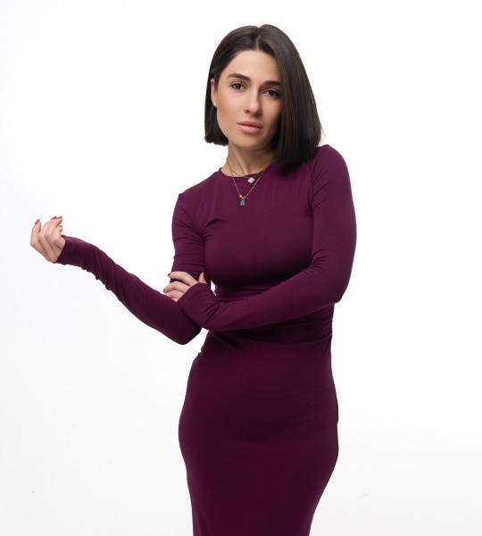 Сукня Contour Elegance Бордо | Showroom By Nona — зображення 2