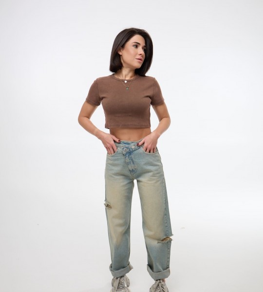 Топ Basic Коричневий  | Showroom By Nona — зображення 2