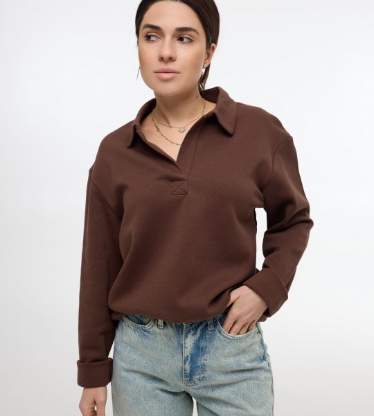 Кофта Polo Chic Шоколад | Showroom By Nona — зображення 3