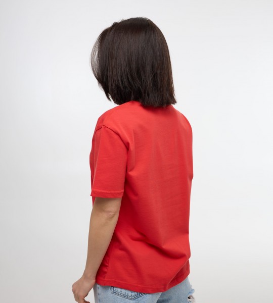 Футболка Thread Mark Червона | Showroom By Nona — зображення 2 Футболка Thread Mark Червона | Showroom By Nona — зображення 2